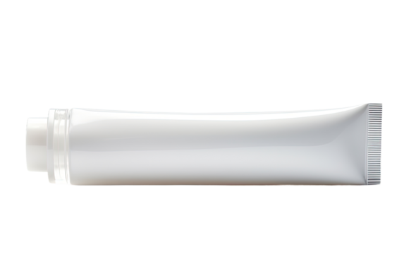 Ointment Tube Closeup on a White or Clear Surface PNG Transparent Background