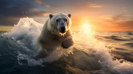 Keuken spatwand met foto Polar bear ventures © Fareeha