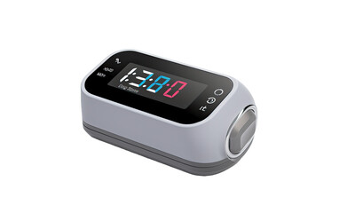 Pulse Oximeter on a White or Clear Surface PNG Transparent Background