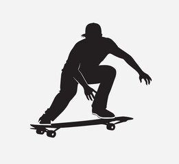 Fototapeta premium Skateboarder silhouette vector