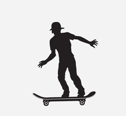 Fototapeta premium Skateboarder silhouette vector