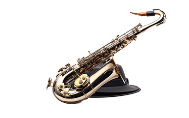 Obraz premium Musical saxophone on a White or Clear Surface PNG Transparent Background