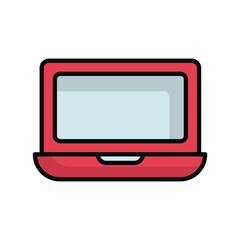 laptop icon with white background vector stock illustration