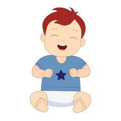 Cute baby or toddler boy vector illustration