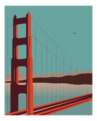 California, San Francisco poster, banner, postcard, background