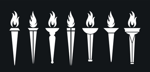 Torch logo. Isolated  torch on white background