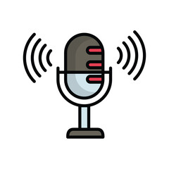 voice recording icon with white background vector stock illustration