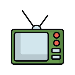 tv screen icon with white background vector stock illustration