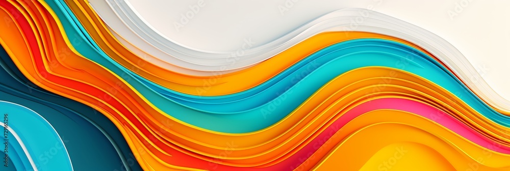 Poster colorful abstract wave lines background for keynote or presentation design on light backdrop