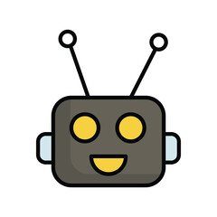 robot icon with white background vector stock illustration