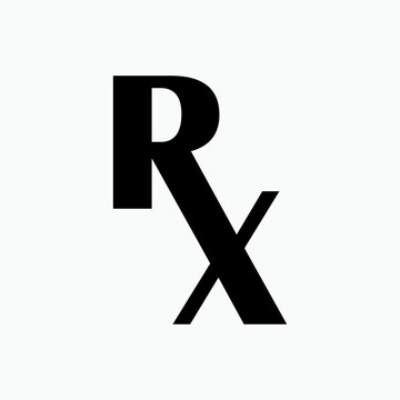 RX Medicine Icon. Drugs Prescription Symbol - Vector. Applied as a Trendy Symbol for Design Elements, Presentations, and Web Apps.