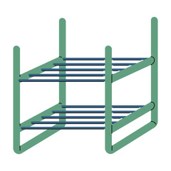 Stackable shoe rack vector illustration isolated on a white background.