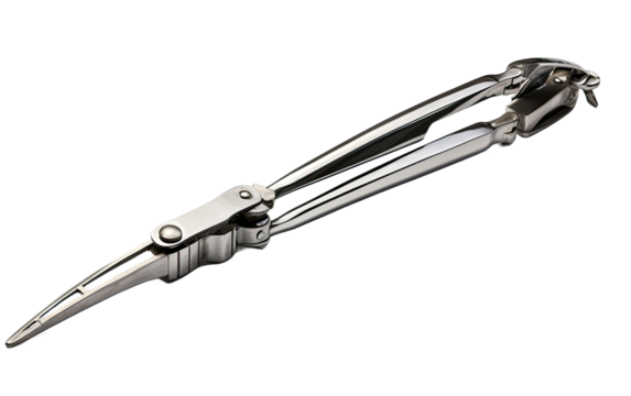 tongs with a locking mechanism and texture on a White or Clear Surface PNG Transparent Background