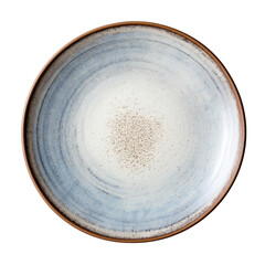 Ceramic plate on transparent background