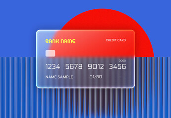 Frosted Glass Credit Card Mockup