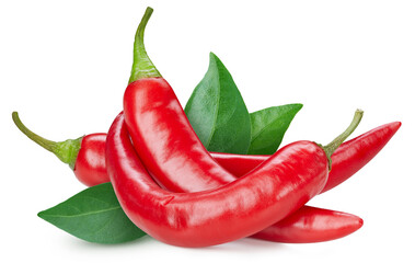 Fresh organic Red hot chili pepper isolated - 729170672