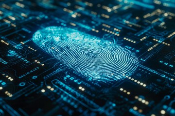 Fingerprint scanner digital footprint computer security safety tracking transparency biometrics finger scan recognition network security privacy identification id access password protection cybernetic