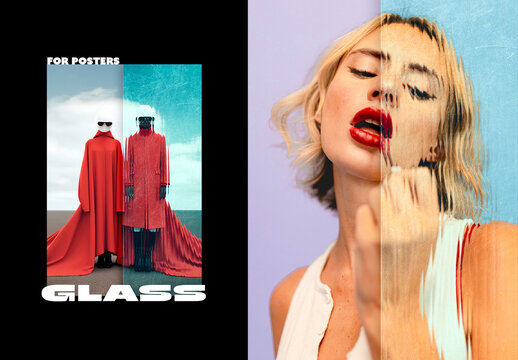 Reeded Glass Mask Poster Photo Effect With Generative AI Preview
