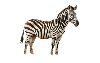 Fototapeta na wymiar zebra grazing on a White or Clear Surface PNG Transparent Background