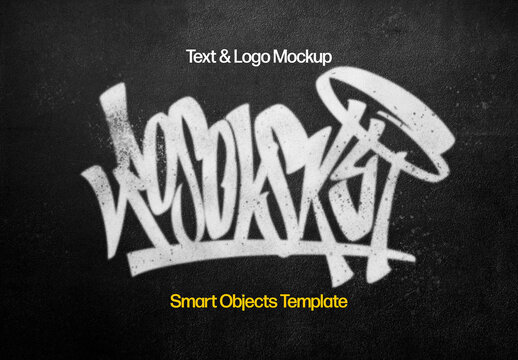 Urban Graffiti Text And Logos Effect Mockup