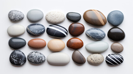 Collection of smooth sea pebbles