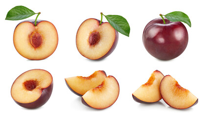 Fresh organic plum isolated