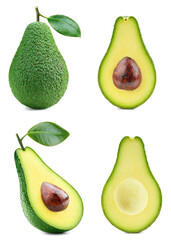 Fresh organic avocado isolated