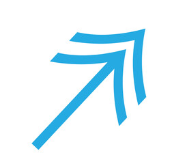 blue arrow isolated on white