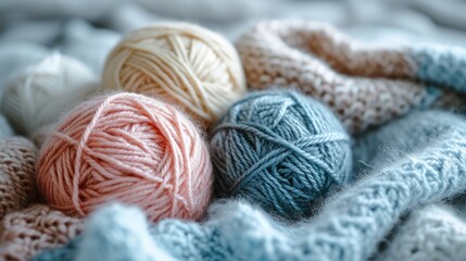 Fototapeta na wymiar Close up of yarn balls