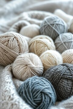 Close up of yarn balls