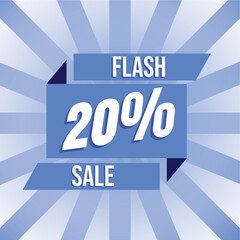 Flash Sale 20 off discount banner  Vector 20 off limited time offer super discount promotion special offer 20 discount 