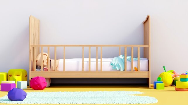baby bedroom with toys, kids room with bed bunks