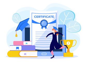 Fototapeta na wymiar Illustration vector graphic cartoon character of certificate