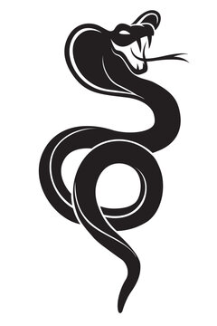 illustration of black cobra isolated on white background
