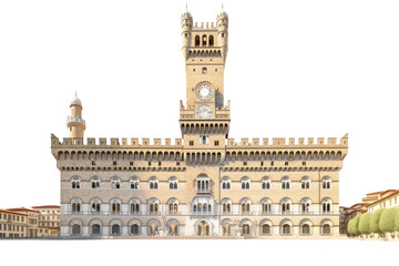 Rich History of Palazzo Vecchio Isolated On Transparent Background