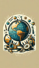 Generative AI globe illustration