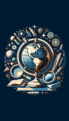 Generative AI globe illustration