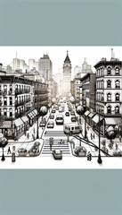 Generative AI cityscape illustration