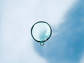 Macro close up of soap bubbles look like scientific image of cell and cell membrane