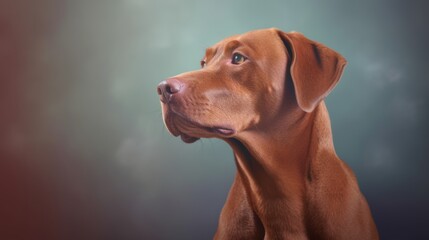 Cute Dog portrait studio shoot Studio background: Copy space