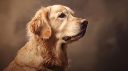 Cute Dog portrait studio shoot Studio background: Copy space