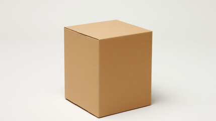 Cardboard Box on White Background