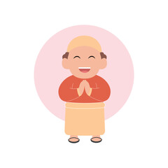 vector illustration of a cute child character breaking the fast simple concept eid mubarak happy