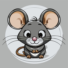 cartoon cute mouse animal Illustration  vector 10 eps