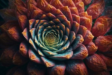 Obraz premium Fibonacci sequence blooms into a vibrant and intricate flower