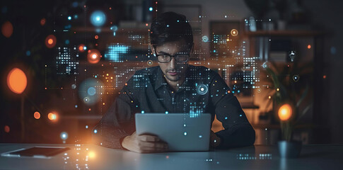 businessman with technology