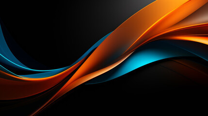 Abstract futuristic background with dark and warm color wave shapes. Visualization of motion 3d waves. Wallpaper or backdrop for modern projects