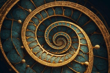 a golden ratio Fibonacci spiral.
