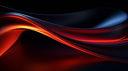 Abstract futuristic background with dark and warm color wave shapes. Visualization of motion 3d waves. Wallpaper or backdrop for modern projects