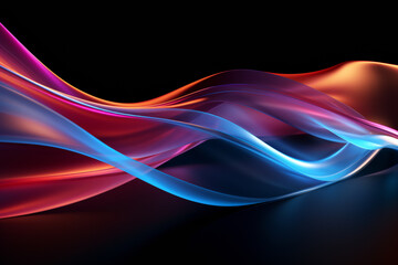 Abstract futuristic background with dark and warm color wave shapes. Visualization of motion 3d waves. Wallpaper or backdrop for modern projects